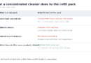 What a concentrated cleaner does to the refill pack itself
