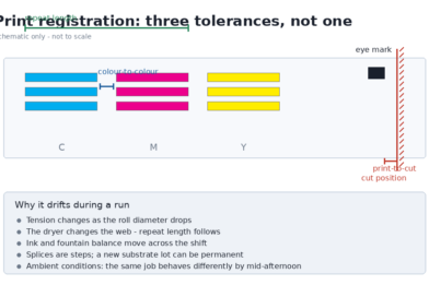 Print registration: why it drifts on a long run, and what to write into the specification Print registration: why it drifts on a long run, and what to write into the specification