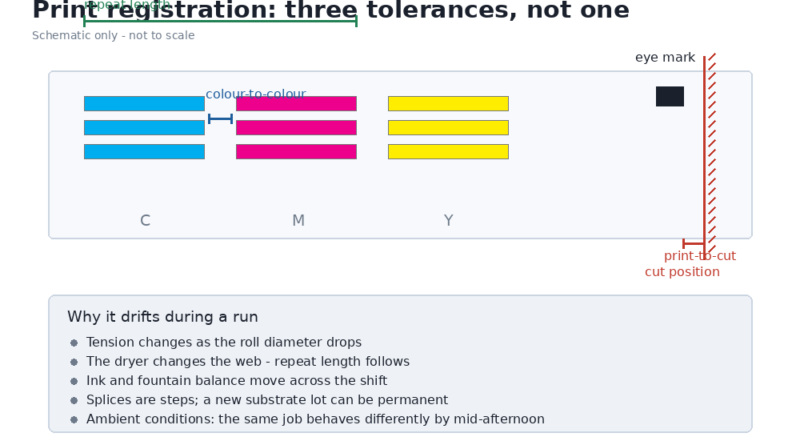 Print registration: why it drifts on a long run, and what to write into the specification Print registration: why it drifts on a long run, and what to write into the specification